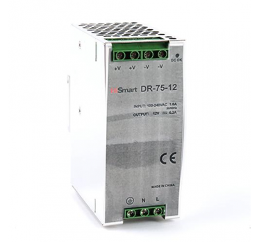 Maitinimo šaltinis 12V, 6.3A, 75W, DIN - 