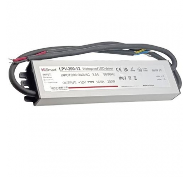 Maitinimo šaltinis 12V, 16.5A, 200W, IP67 - 