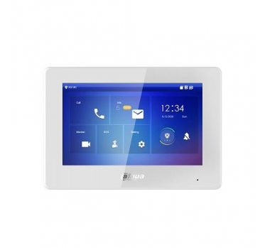 IP domofono monitorius su WIFI, 7 col. 1024x600, galimybė pajungti dviem laidais, PoE, baltas - 
