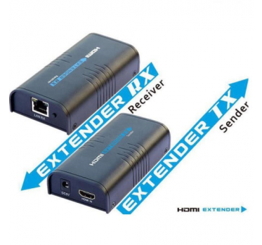 HDMI signalo prailgintojo (Extender) - keitiklio per LAN - Komplektas TX+RX - 