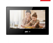 IP domofono monitorius VTH5321GB-W. 7 col. 1024×600. Wifi, PoE(802.3af). SIP. Andoid 8.1, Juodas.