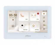 IP domofono monitorius 7 col. Wi-Fi,1024x600,Micro SD kortelės prievadas,PoE(802.3af) baltas, SIP
