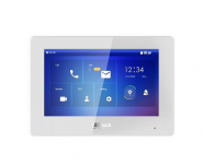 IP domofono monitorius su WIFI, 7 col. 1024x600, galimybė pajungti dviem laidais, PoE, baltas